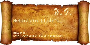Wohlstein Illés névjegykártya